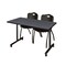 Kobe Rectangle Tables > Training Tables > Kobe Mobile Table & Chair Sets, 48 W, 24 L, 29 H, Grey MKTRCC4824GY47BK - alternate 1